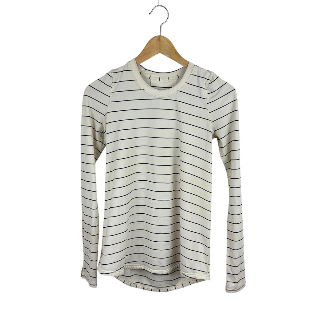 Lululemon Tuck & Flow Long Sleeve Slalom Stripe Angel Wing